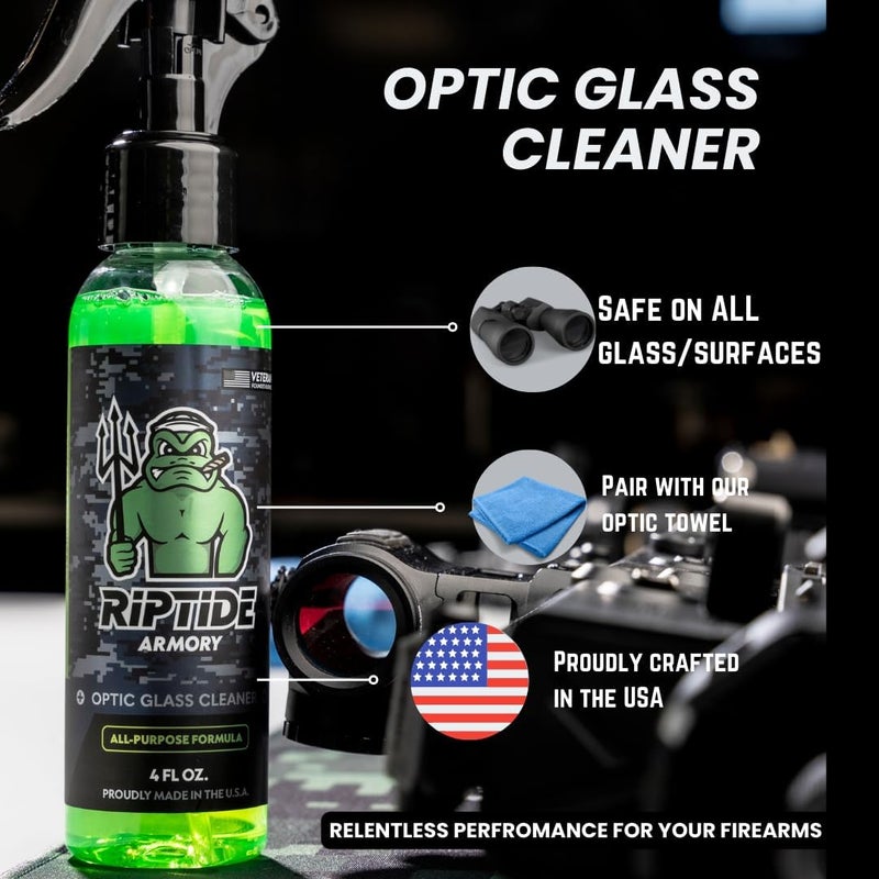 Riptide Armory Optic Glass Cleaner - Ultimate Solution for Pristine Optic Care - Unmatched Detailing Precision & Protection - Veteran Founded & Formulated by US Navy Seal (4oz) - Image 3